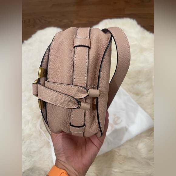 NEW: Chloe Marcie Small Leather Saddle Bag in Nomad Beige - Picture 10 of 10